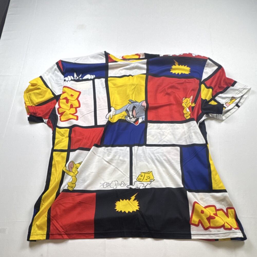 Reason Tom & Jerry Multicolor Graphic Print Men's 4XL Crew Neck Cotton T-Shirt